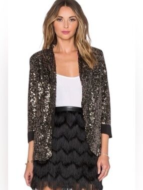 SAM EDELMAN - Gold Sequin Blazer size S